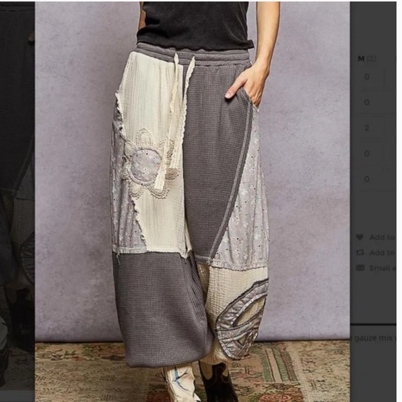 POL “ Gabby 3 “ POL Relaxed Fit Double Gauze Top with Patchwork Detail 68 - Picture 6 of 6